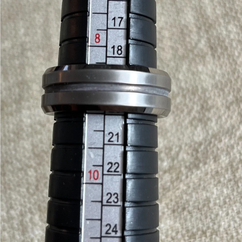 Men’s Tungsten Carbide Wedding Band Size 9 Silver Gray Comfort Fit Ring